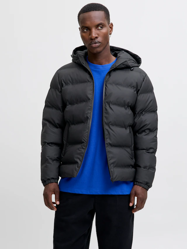 Jack & Jones Steppjacke »JJELEMENTS PU PUFFER SN« mit Kapuze