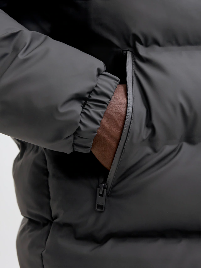 Jack & Jones Steppjacke »JJELEMENTS PU PUFFER SN« mit Kapuze