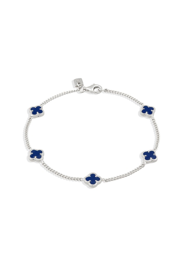 Kuzzoi Armkette »Armband Kleeblatt Emaille 925 Sterling Silber vergoldet«