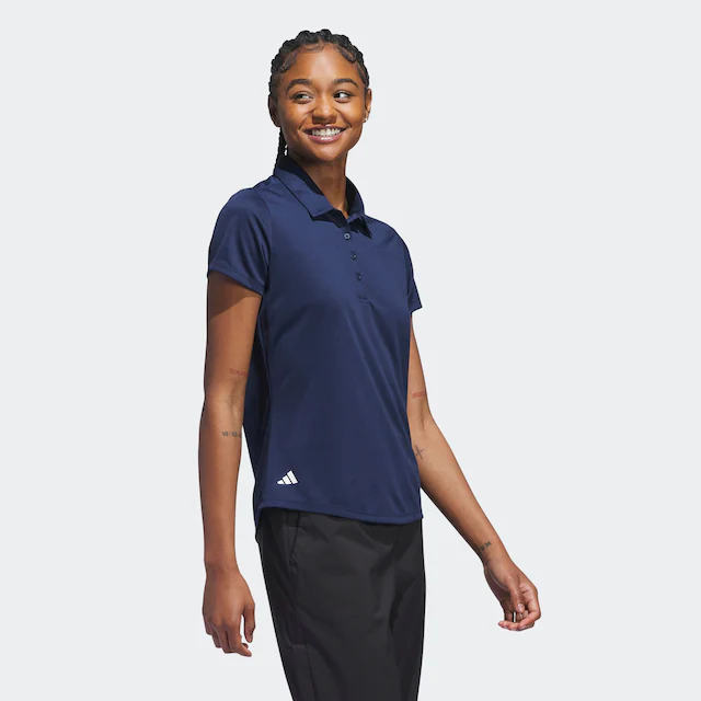 adidas Performance Poloshirt »SOLID PERFORMANCE SLEEVE FÜR DAMEN« mit Druckknopfverschluss, aus Polyester, leichtes Pikeematerial