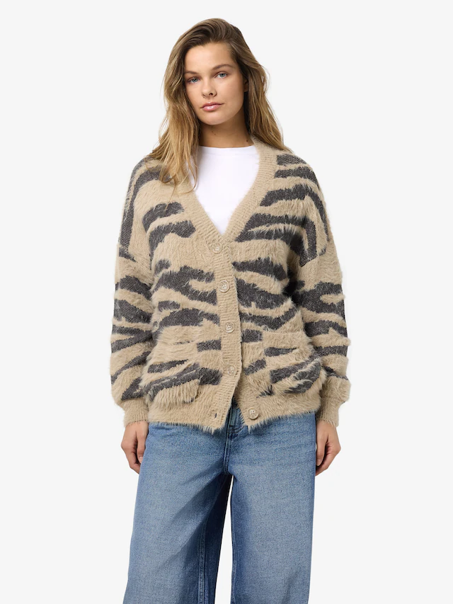 Noisy may Strickjacke »NMFLYNN L/S V-NECK KNIT CARDIGAN NOOS« Materialmix, loose fit