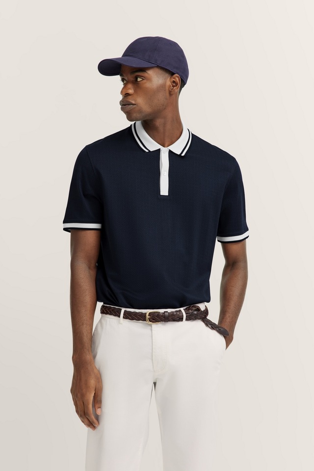bugatti Poloshirt mit körpernaher Passform
