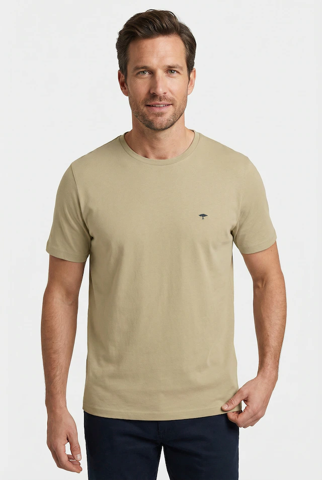 FYNCH-HATTON T-Shirt normale Passform, Kurzarm, hüftbedeckende Länge, aus Baumwolle