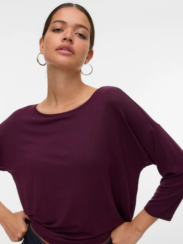 Vero Moda 3/4-Arm-Shirt »VMAVA 3/4 TOP JRS GA NOOS« Materialmix, regular fit