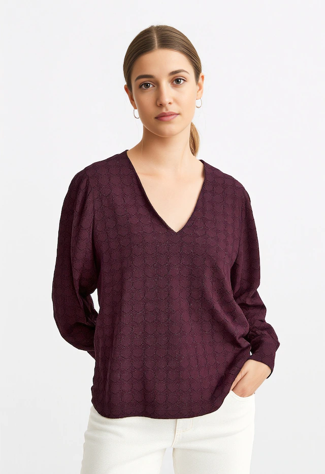 Vero Moda Langarmshirt »VMBECCA LS V-NECK LACE TOP JRS NOOS«