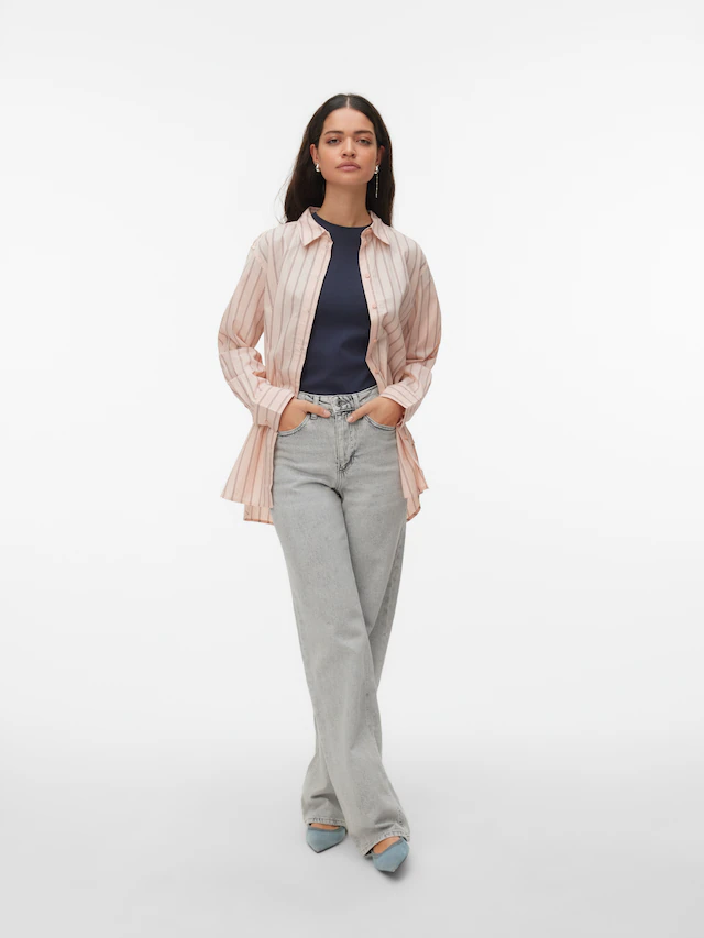 Vero Moda Hemdbluse »VMELINA LS SHIRT WVN NOOS« Baumwolle