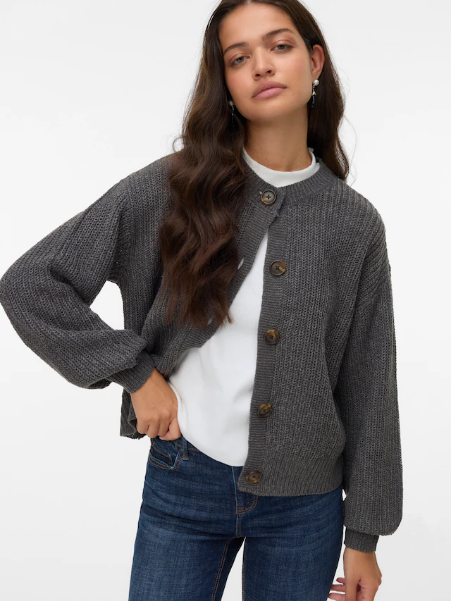 Vero Moda Strickjacke »VMLEA LS O-NECK CARDIGAN NOOS« Kunstfaser, loose fit