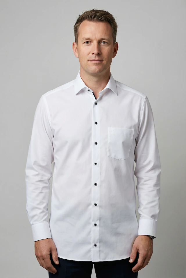 OLYMP Langarmhemd »Luxor« modern fit, New-Kentkragen, Businesshemd, verlängerter Arm