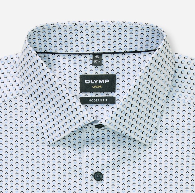 OLYMP Langarmhemd »Luxor« graphisches Muster, modern fit, Businesshemd, New-Kentkragen