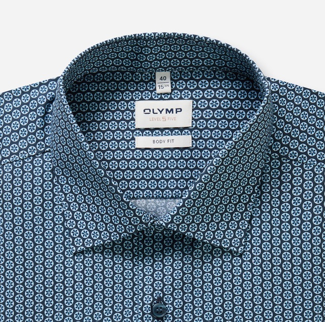 OLYMP Langarmhemd »Level Five« Businesshemd, boby fit, Kentkragen, gemustert