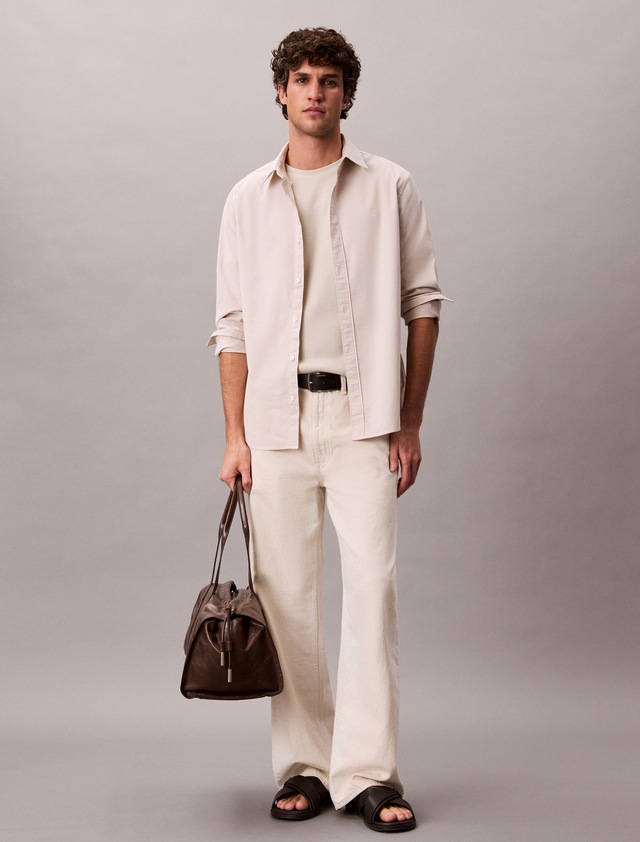 Calvin Klein Jeans Langarmhemd Button-Down-Kragen, Baumwoll-Stretch