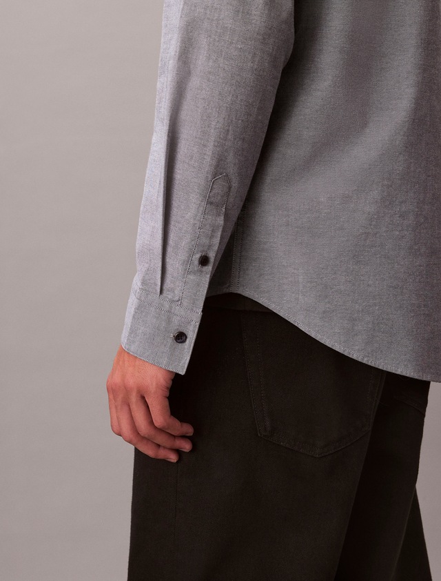 Calvin Klein Jeans Langarmhemd Button-Down-Kragen, Baumwoll-Stretch