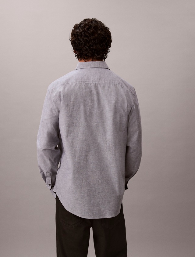 Calvin Klein Jeans Langarmhemd Button-Down-Kragen, Baumwoll-Stretch
