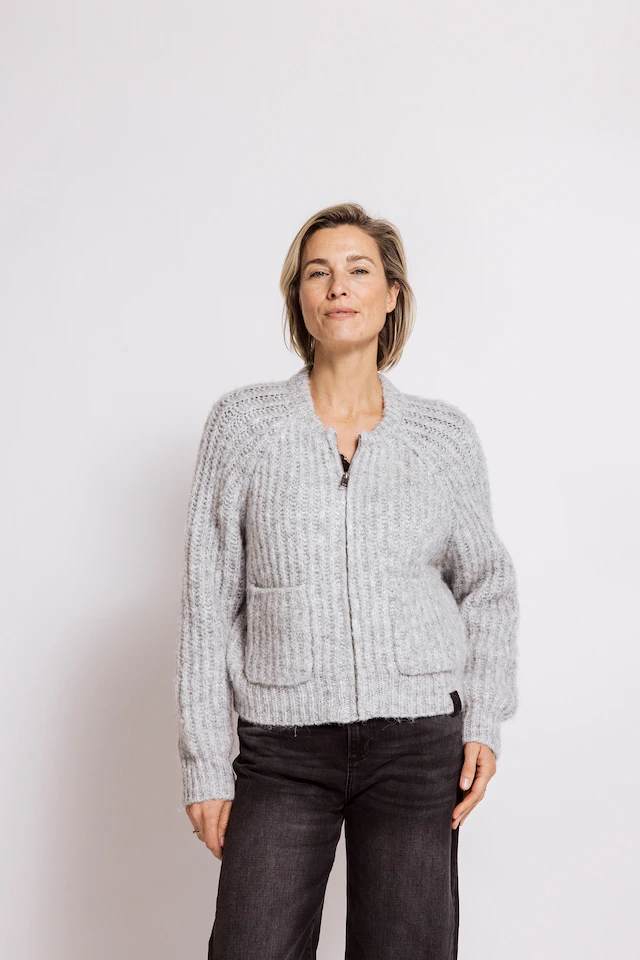 Zhrill Strickjacke »CORINNA« lässiger Look, Regular Fit, mit Reißverschluss, mit Rippenstruktur