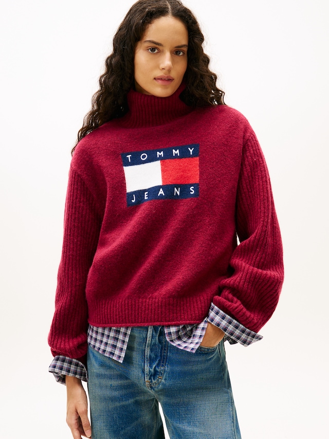 Tommy Jeans Rollkragenpullover »TJW TURTLENECK FLAG SWEATER EXT«