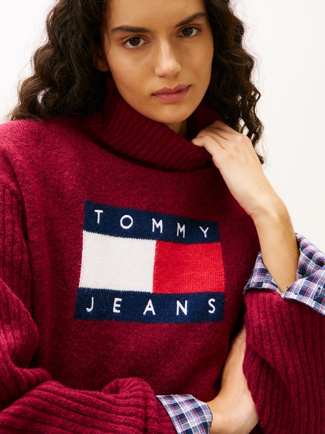 Tommy Jeans Rollkragenpullover »TJW TURTLENECK FLAG SWEATER EXT«