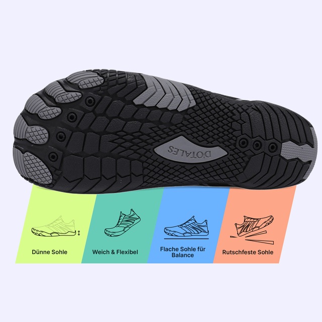 DOTALES Barfußschuh »Flowstep Barfußschuhe Damen & Herren, Flowstep Barfußschuhe« Das Original-Barfuß Sneaker, Minimalschuhe, Schnellverschluss