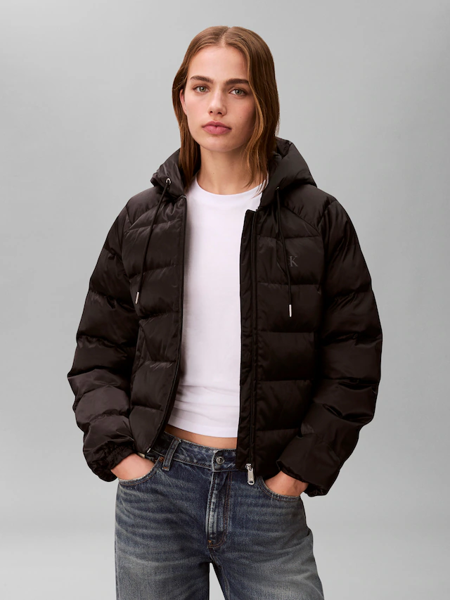 Calvin Klein Jeans Steppjacke mit Kapuze Regular fit mit Rundhalsausschnitt