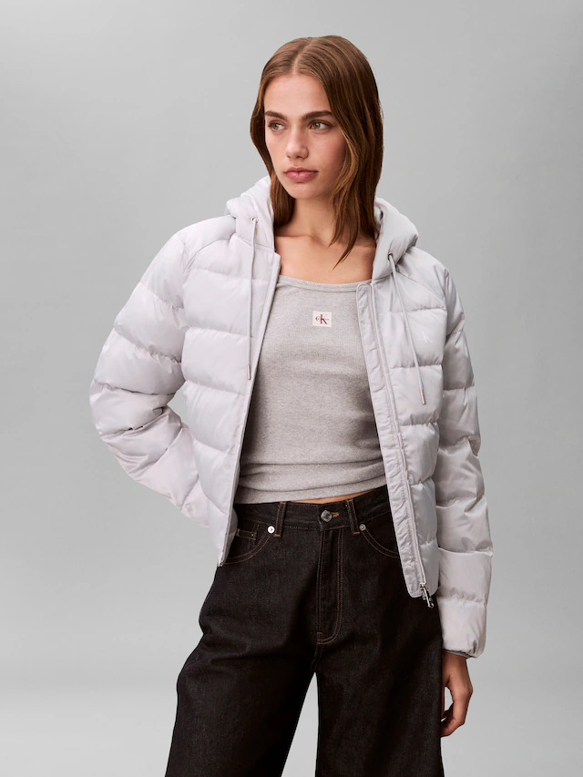 Calvin Klein Jeans Steppjacke mit Kapuze Regular fit mit Rundhalsausschnitt