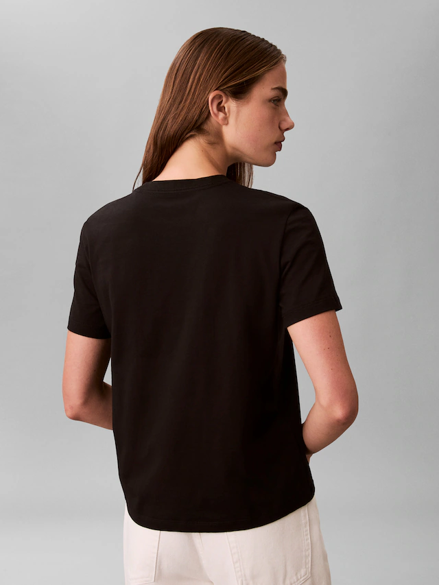 Calvin Klein Jeans T-Shirt Regular Fit, glänzender Logodruck, Rundhalsausschnitt