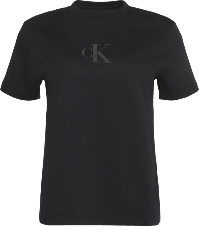 Calvin Klein Jeans T-Shirt Regular Fit, glänzender Logodruck, Rundhalsausschnitt