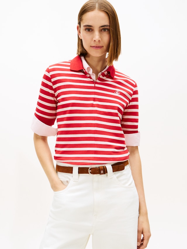 Tommy Hilfiger Poloshirt »TH SCRIPT LYOCELL ZIP SS POLO«