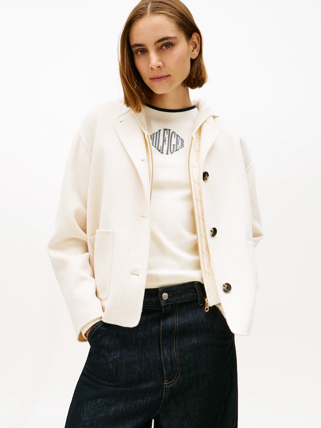 Tommy Hilfiger Bomberjacke »DF WOOL SHORT BOMBER« mit Wolle