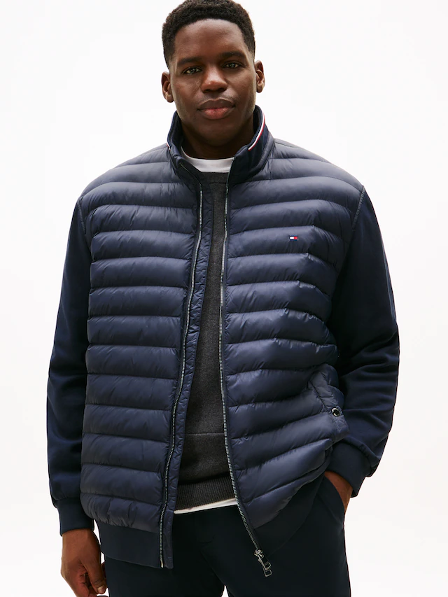 Tommy Hilfiger Big & Tall Sweatjacke »BT-MIX MEDIA STAND CLLR-B« mit gesteppten Vorderteil, normale Passform, Stehkragen