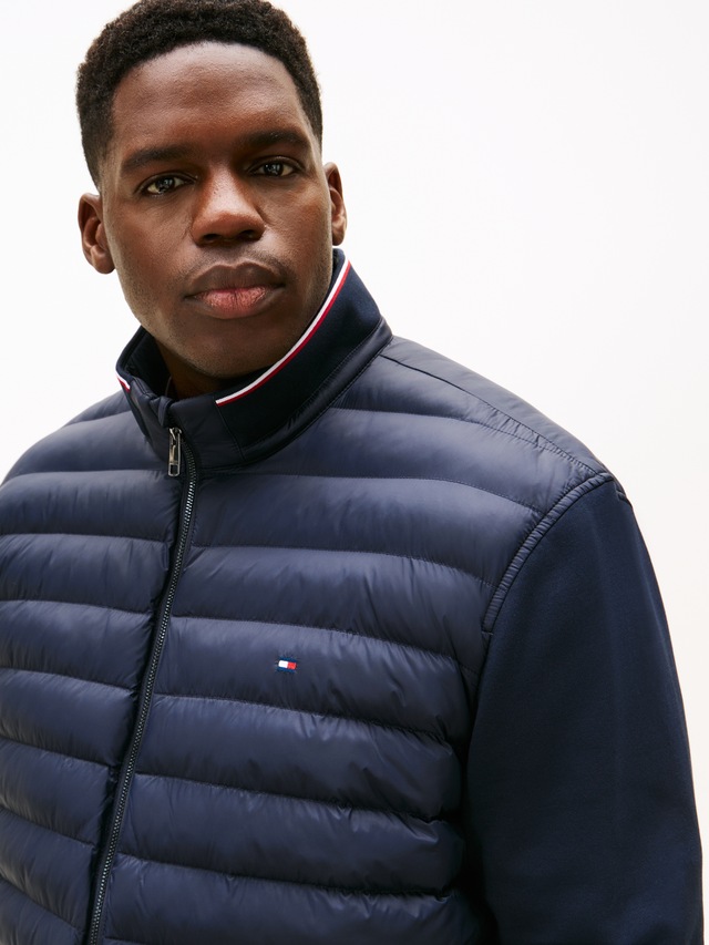 Tommy Hilfiger Big & Tall Sweatjacke »BT-MIX MEDIA STAND CLLR-B« mit gesteppten Vorderteil, normale Passform, Stehkragen