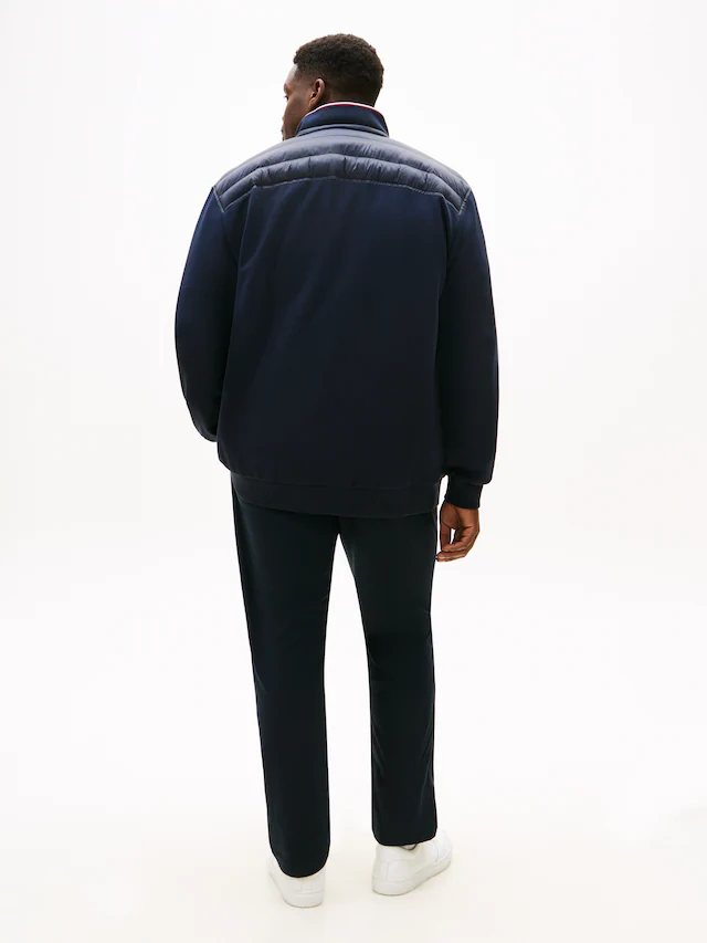Tommy Hilfiger Big & Tall Sweatjacke »BT-MIX MEDIA STAND CLLR-B« mit gesteppten Vorderteil, normale Passform, Stehkragen