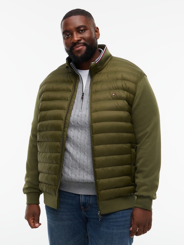 Tommy Hilfiger Big & Tall Sweatjacke »BT-MIX MEDIA STAND CLLR-B« mit gesteppten Vorderteil, normale Passform, Stehkragen