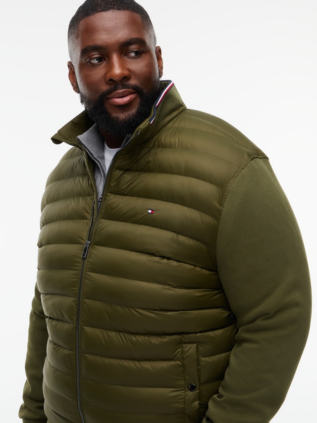 Tommy Hilfiger Big & Tall Sweatjacke »BT-MIX MEDIA STAND CLLR-B« mit gesteppten Vorderteil, normale Passform, Stehkragen