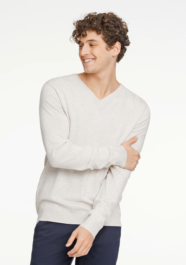 LINDBERGH Strickpullover meliert, mit V-Ausschnitt