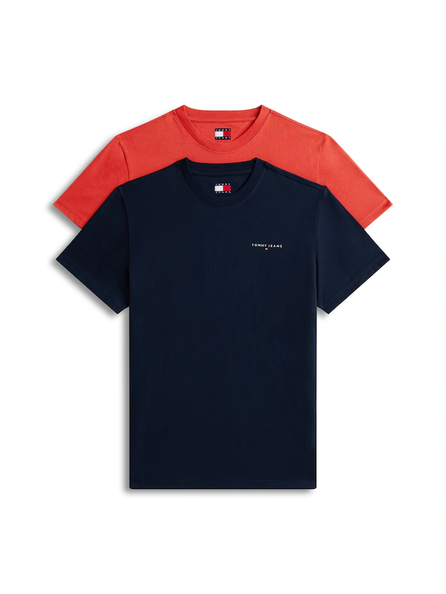 Tommy Jeans T-Shirt »TJM SLIM FIT LINEAR 2PACK« Packung, 2 Stk. Rundhals, Jersey