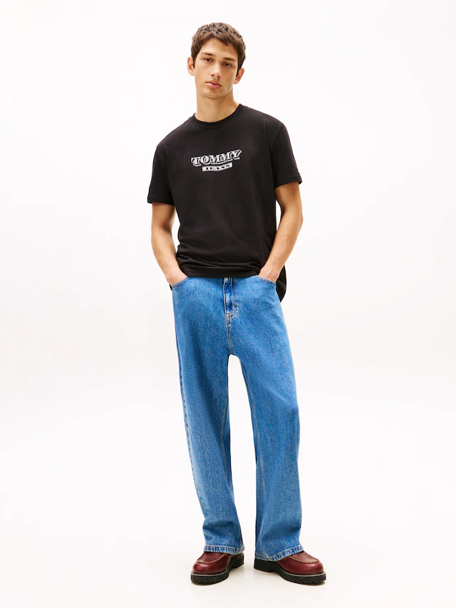 Tommy Jeans Rundhalsshirt »TJM BILLS FONT« regular fit, Rundhals, bedruckt