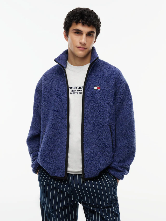 Tommy Jeans »TJM BADGE TEDDY« Stehkragen, Teddyfleece, relaxed fit