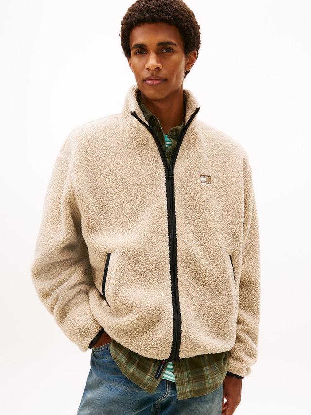 Tommy Jeans »TJM BADGE TEDDY« Stehkragen, Teddyfleece, relaxed fit