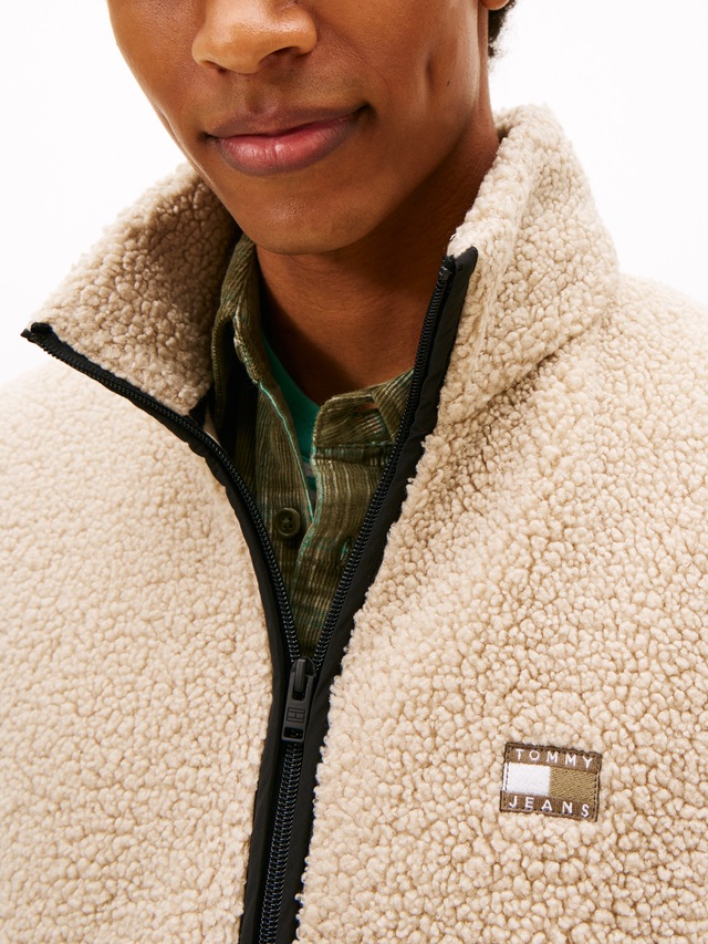 Tommy Jeans »TJM BADGE TEDDY« Stehkragen, Teddyfleece, relaxed fit