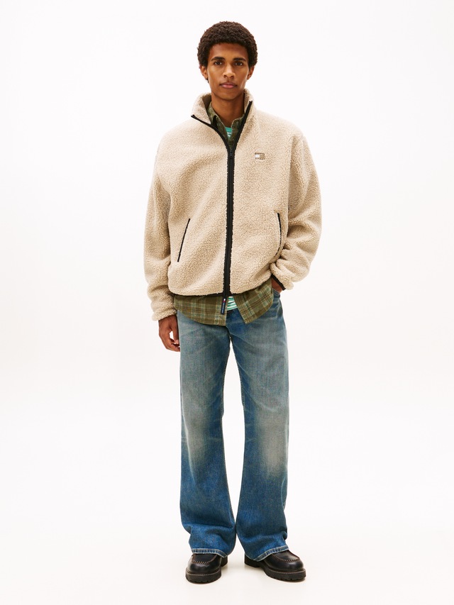 Tommy Jeans »TJM BADGE TEDDY« Stehkragen, Teddyfleece, relaxed fit