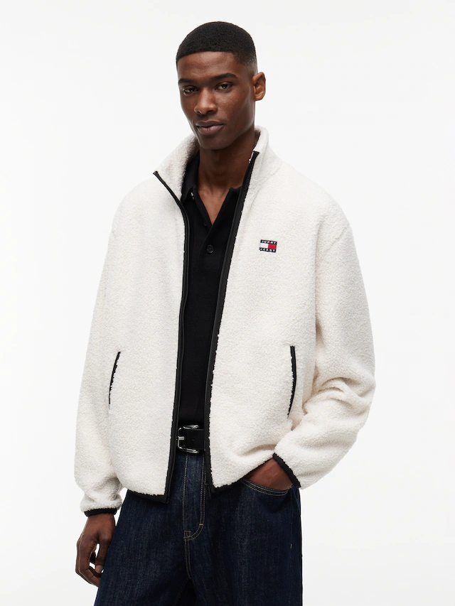 Tommy Jeans »TJM BADGE TEDDY« Stehkragen, Teddyfleece, relaxed fit
