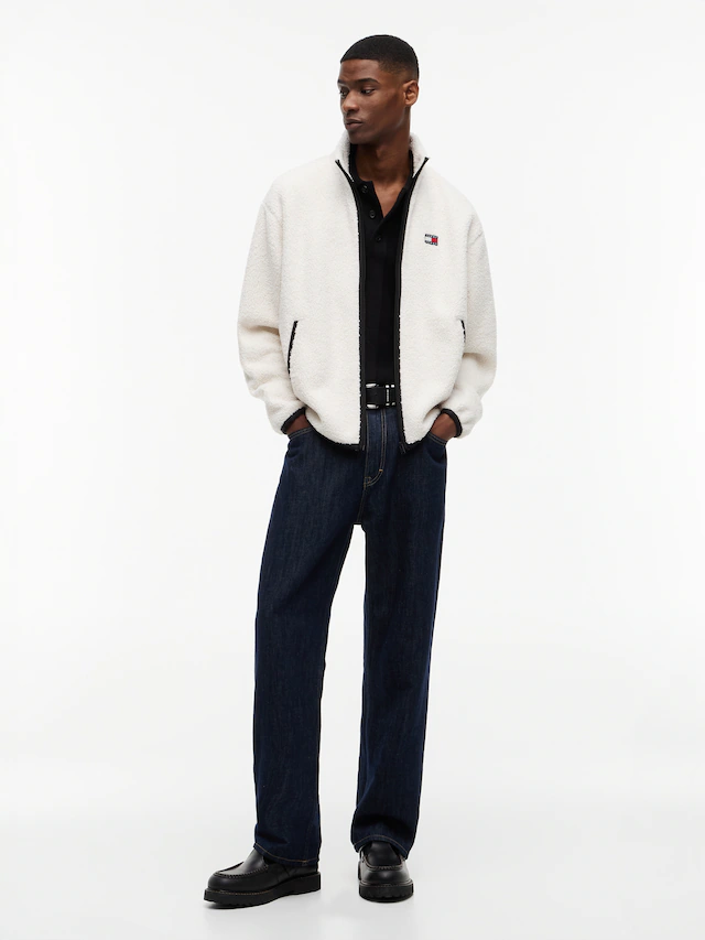 Tommy Jeans »TJM BADGE TEDDY« Stehkragen, Teddyfleece, relaxed fit