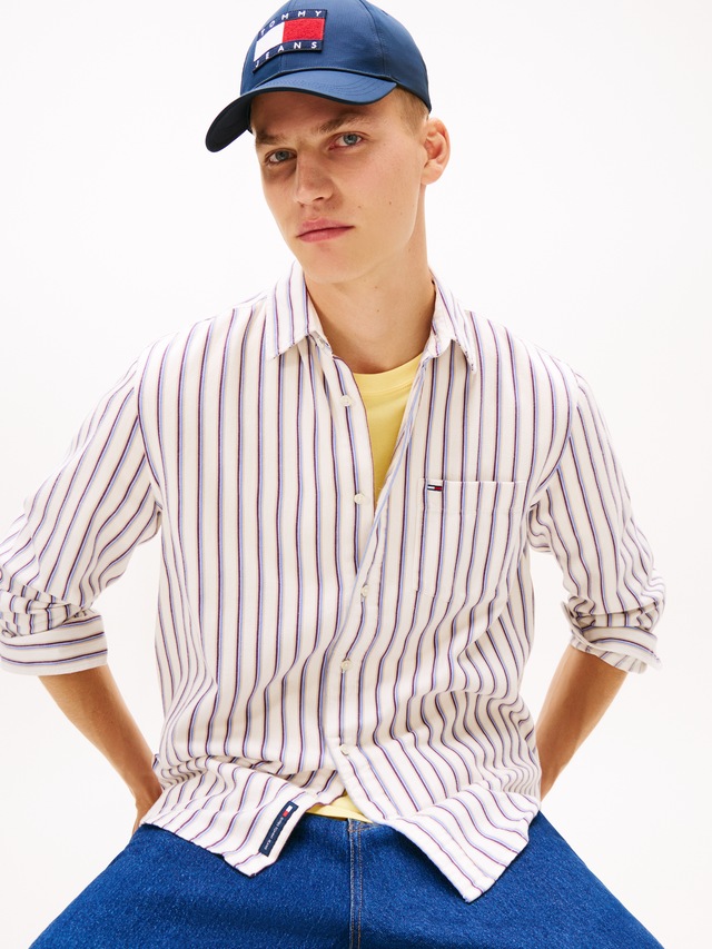 Tommy Jeans Langarmhemd »TJM STRIPE TWILL« gestreift, relaxed fit,