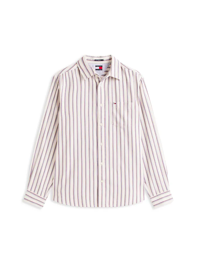Tommy Jeans Langarmhemd »TJM STRIPE TWILL« gestreift, relaxed fit,