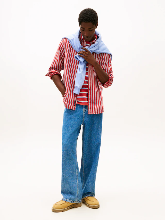 Tommy Jeans Langarmhemd »TJM STRIPE TWILL« gestreift, relaxed fit,
