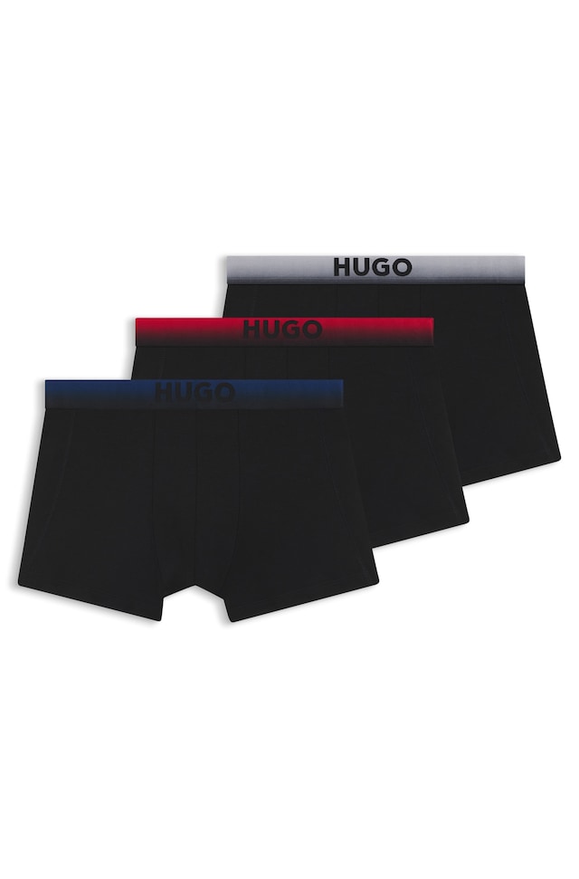 HUGO Underwear Trunk 3 Stk. elastischer Bund mit Sprühfärbemuster und Logo