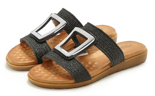 Vivance Pantolette »Sandale, Sommerschuh, offener Schuh, Mule,« mit modischem Schmuckelement und softer Innensohle