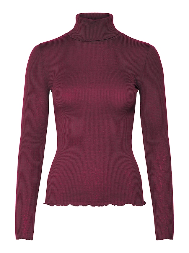 rosemunde Rollkragenshirt »Beatha silk shirt mit Seide« mit langen Ärmeln, gewellter Saum, Seidenmischung
