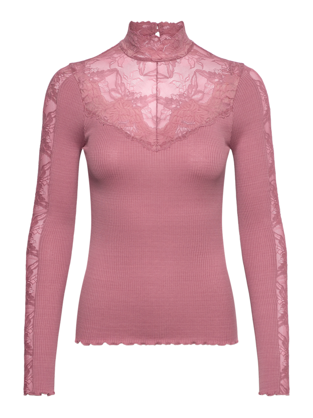 rosemunde Langarmshirt »Beatha silk shirt mit Seide« mit Spitze, langen Ärmeln, weicher Seidenmix