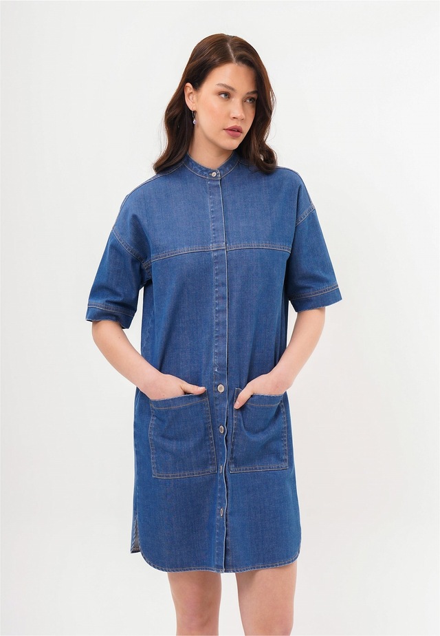 freshlions Jeanskleid »Josy« 1 Stk. tlg. mit durchgehender Knopfleiste
