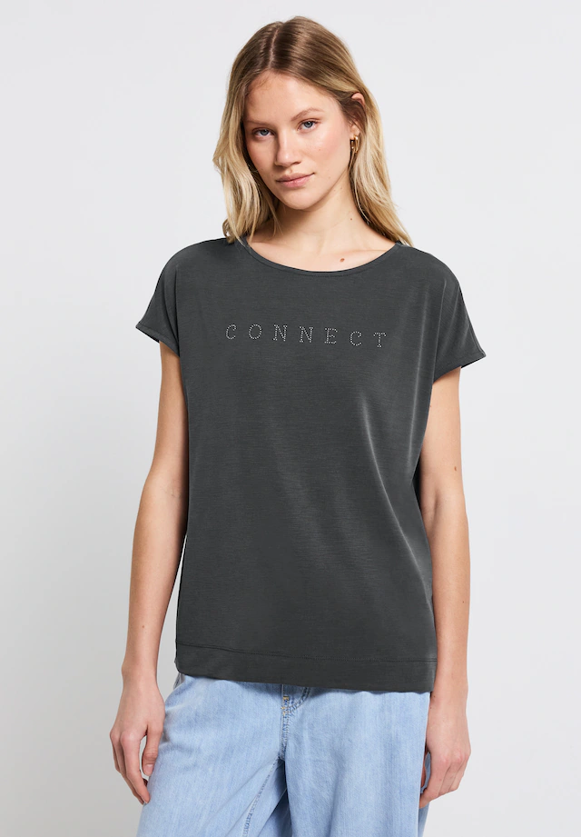 STREET ONE T-Shirt mit Seitlichen Einschlitzen am Saum